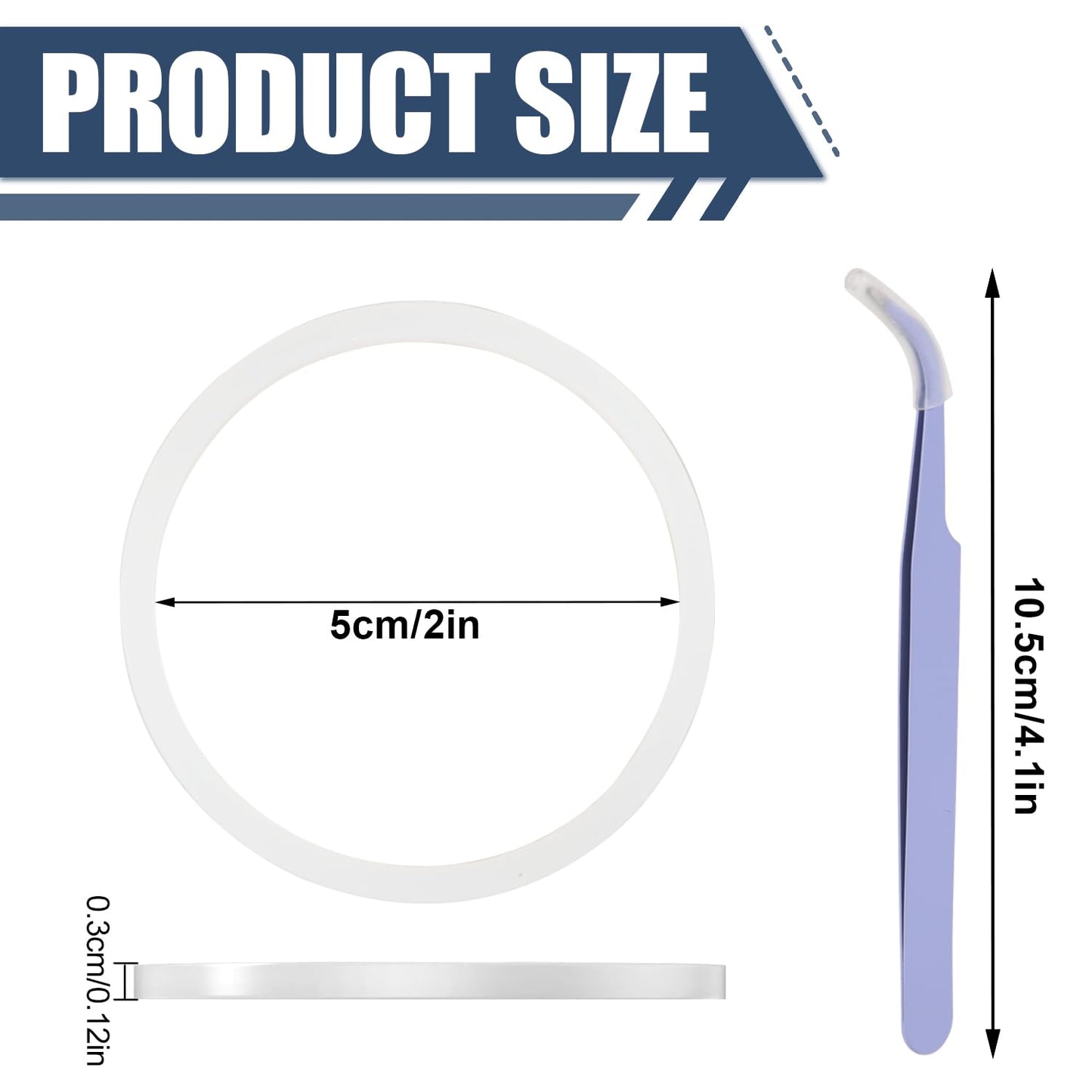 6pcs Silicone Gasket Replacement for Hydro Flask Wide Mouth Flip Lid Bottles, 2 Inch Replacement O Ring for 12/16/24/32/40oz Lid, with Tweezers