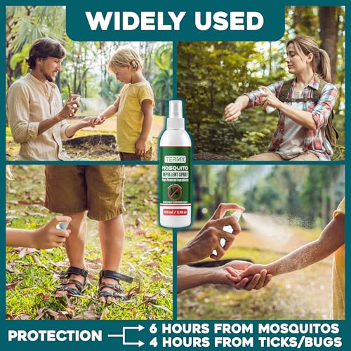 Natural Mosquito Repellent Spray TwinPack 6.75 oz DEET Free Insect Repellent Spray Lemon Eucalyptus Oil Scent for Mosquitoes Gnats Black Flies No-See-ums repelente de Mosquitos para ninos