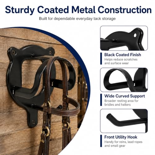 12 Counts Horse Bridle Rack Wall Hooks with Tubes & Screws - Tack Storage