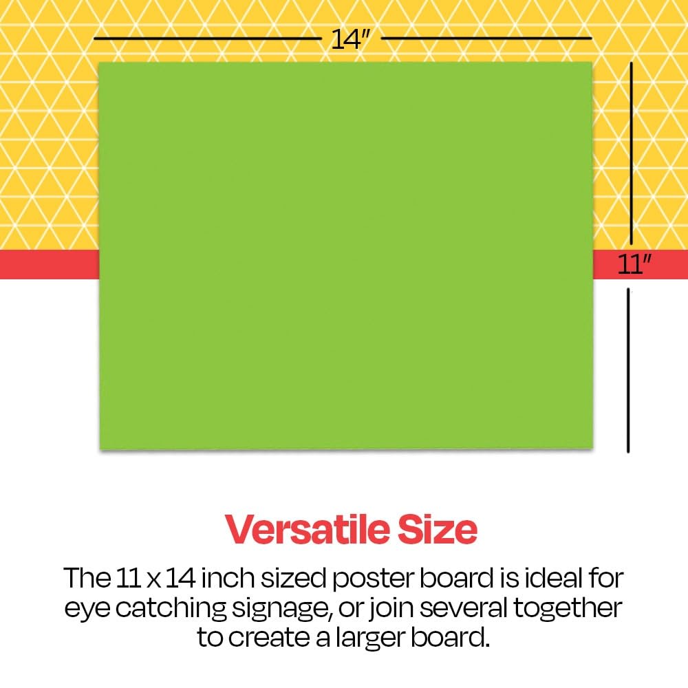 School Smart Poster Board, 11 x 14 Inches, White, 25 Count (Pack of 1) - 1371698