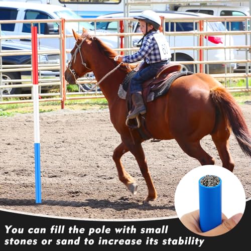 Horse Training Agility Poles Set - 6 Pack, 6ft Impact-Resistant Plastic, High Visibility
