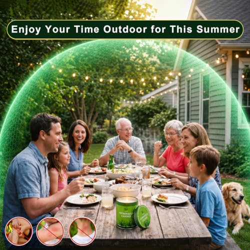 Outdoor Citronella Candles 9oz Pack of 2 for Patio & Camping - Herbal Scented
