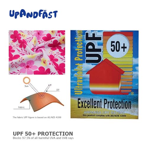 upandfast Girls Rash Guard Set Long Sleeve Two Piece Swimsuit with UPF 50+ Sun Protection for Girls 3-8 Years