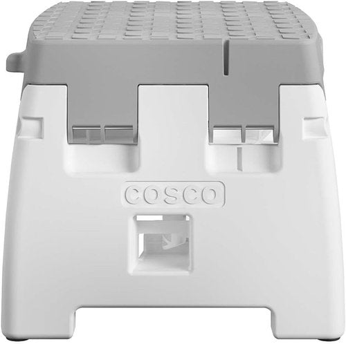 COSCO 1 Step Molded Folding Step Stool, Type 1A, White and Gray (2-Pack)