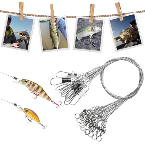 Heavy Duty Stainless Steel Fishing Leader Wire 11.8in 60lb - 30pcs #5