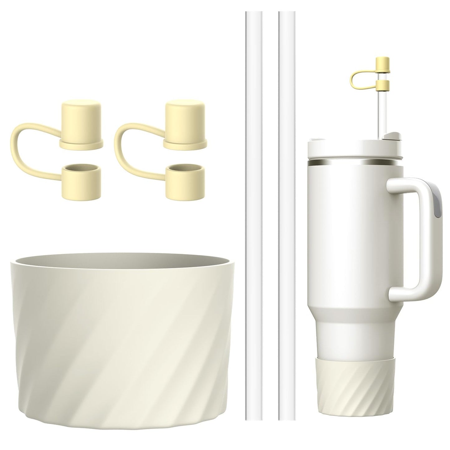 AICase for Stanley Boot Bottom Protector and Straw Cover Topper Cap with Reusable Replacement Straws for Stanley/Simple Modern 30/40 Oz Tumbler Cup Accessories