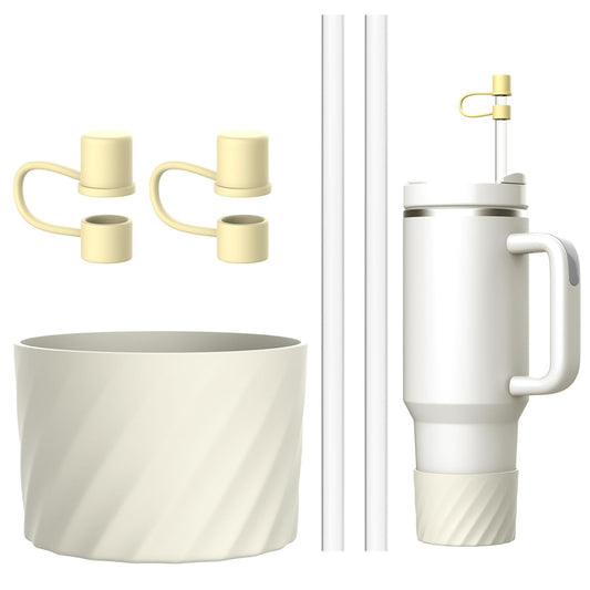 AICase for Stanley Boot Bottom Protector and Straw Cover Topper Cap with Reusable Replacement Straws for Stanley/Simple Modern 30/40 Oz Tumbler Cup Accessories