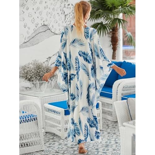Women Animal Print Kaftan Dresses Plus Size Swimsuit Coverup 2025 Summer Bathing Suit Caftan Loungewear Beach Dress