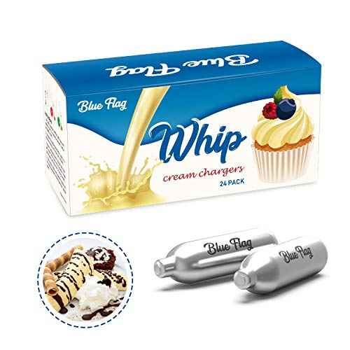 Blue Flag Whipped Cream Chargers N2O Nitrous Oxide 8-Gram Cartridge for Whipper Whipped Cream Dispenser(48 Pack)