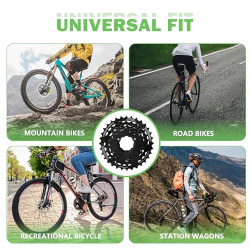 Bike Cassette 7 Speed CS-HG200 Bike Sprocket 12-32T Black for Mountain Bike Folding Bike