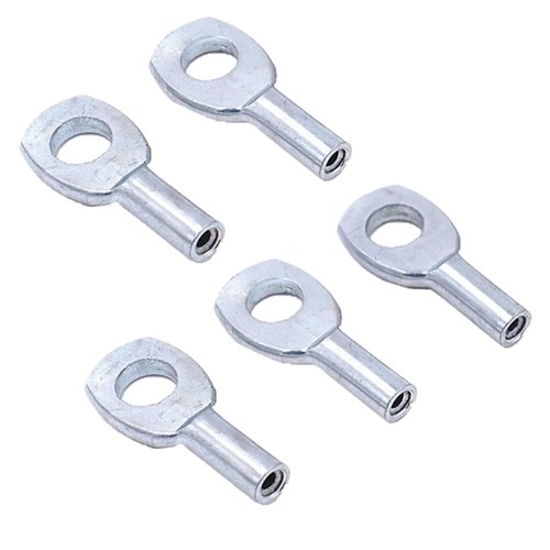 SquEqu 5 Pack Wire Rope Eyelets Replacement End Terminal 1/8'' Hole Connector Joint Lugs Stopper for 5mm Coated Security Steel Cord Gym Pulley Cable Weight Lifting Machine Fitness Equipment