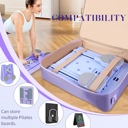 Pilates Board Storage Bag with Multiple Compartments and Carry Handle
