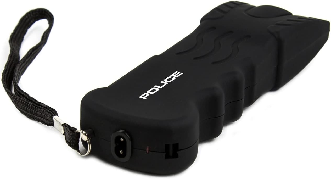 POLICE Stun Gun for Self Defense 916 – High Voltage Rechargeable with LED Flashlight, Compact & Heavy Duty – Personal Security for Women & Men – Black