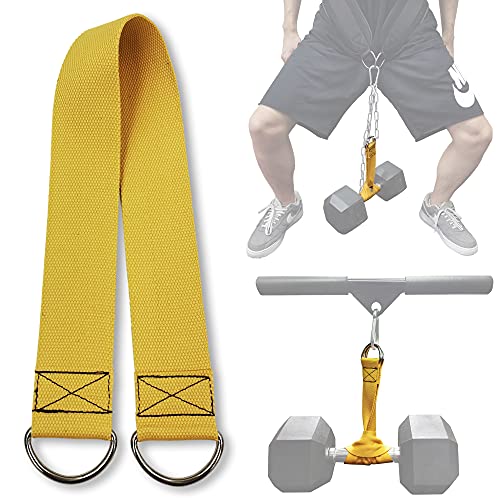 Yellow Fitness Dumbbell Loading Strap for Dip Belt & Weight Plates