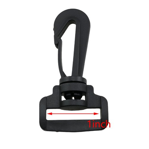 TAODAN 12PCS Plastic Swivel Snap Hooks 1 Inch Quick Release Nylon Webbing Hooks Keychain Replacement Clips for Suitcases Backpacks Bags Luggage Shoulder Strap Hardware Fasteners Black