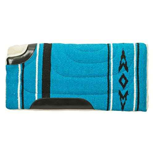 Weaver Equine 30" x 32" Cut Back Acrylic Saddle Pad Horse Saddle Pad, Shock Absorb Western Saddle Pad for Protection, Durable Equine Supplies, ?Blue