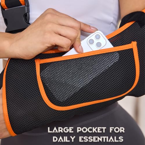 Arm Sling for Women&Men with Enhanced Size Adjustable Sling for Arm Support, Elbow Wrist Left Right Arm Sling with Buckle Design (M)
