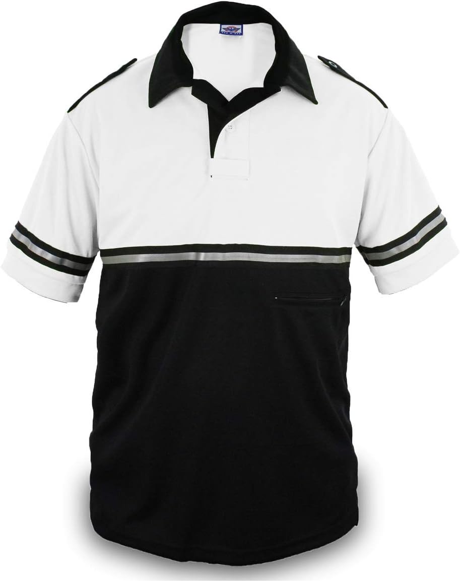 First Class Two Tone Bike Patrol Shirt with Reflective Stripes and Zipper Pocket
