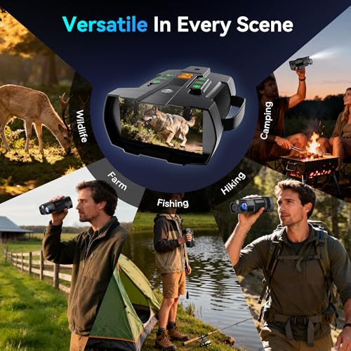 Night Vision Binoculars with 4.5" Screen 4K IR Goggles - Outdoor Hunting & Wildlife Observation