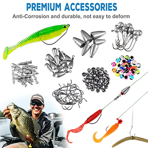 292PCS Fishing Lures & Accessories Kit - Saltwater & Freshwater Tackle Box with Topwater, Spinnerbaits, Hooks, Crankbaits