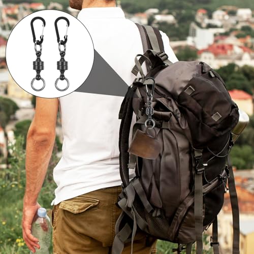 Magnetic Quick Release Keyring Holder with Carabiner Clip - 2 Pack