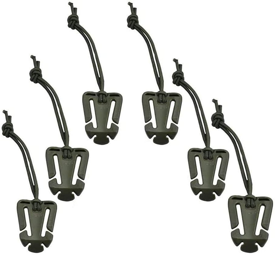 Jadedragon Multipurpose Tactical 360 Rotation D-Ring Clips/Locking Carabiner/Hydration Tube Clips/Elastic String Strap Management Tool for MOLLE Webbing Attachment Backpacks