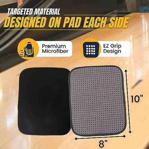 TonGass (3-Pack Microfiber Bowling Ball Towel 10 Inches x 8 Inches Premium Quality Bowling Ball Shammy Pad with Easy-Grip Dots