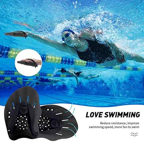Swimming Paddles for Hands, Swimming Training Hand Paddles with Adjustable Straps, Swim Paddles for Adult Children Unisex Professional Swimming Accessories - 1 Pair