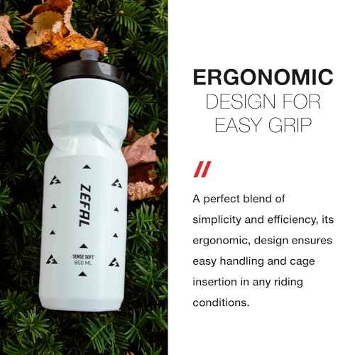 Zefal Sense Soft 80 Bike Water Bottle ? 800ml (27oz) ? White ? Soft Cap & Nozzle, Easy-Clean Removable Valve, BPA-Free, Odorless Polypropylene, Lightweight & Cage-Compatible