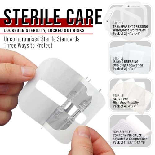 EVERLIT Compact Wound Closure Pack - Zip-Stitch, Butterfly & Waterproof Bandages