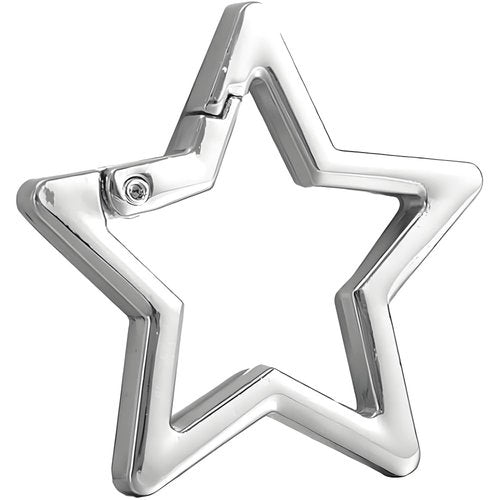 Zenarao Star Carabiner, Silver Star Shaped Stainless Steel Keychain Clip Carabiner Snap Hook Holder Hook Clip Key Holder Keychain for Keys and Wallet