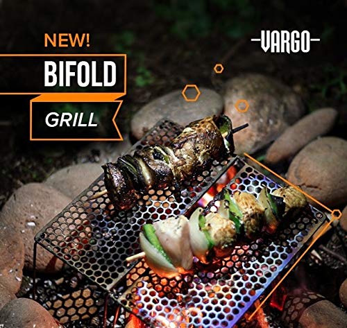Titanium Foldable Campfire Grill with Legs - Portable Outdoor Cooking Surface