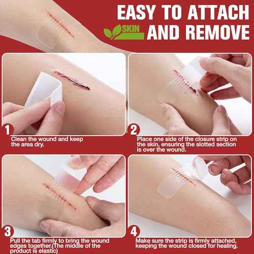 Emergency Wound Closure Strips - Dotodo 2PCS Laceration Closure Kit - Sutures Butterfly Bandaids | Stretchable & Shrinks Back to Close The Cut£¨Patented Product£©