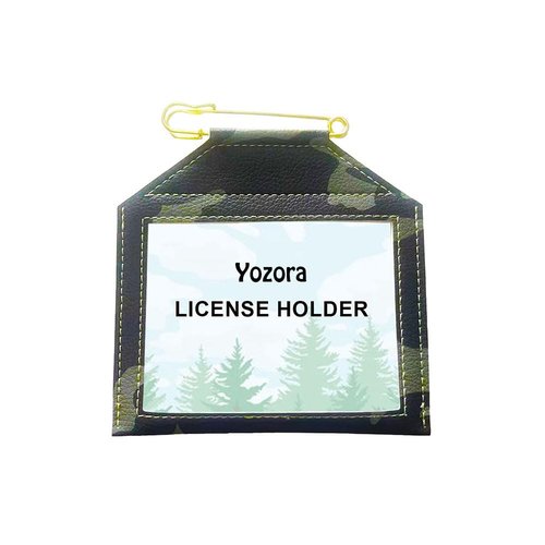 Weatherproof Hunting License Holder,Fishing License Holder, for Archery Tags and Permits, Clear Window, Premium Quality Hand Stitched Synthetic Leather,Badge Holder,with Pin Included
