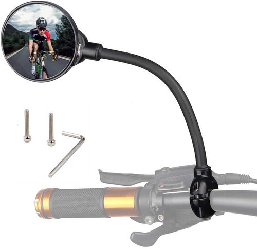 Bike Mirror Rotatable And Adjustable Wide Angle Rear View Shockproof Convex Mirror Universal For Bike Bicycle