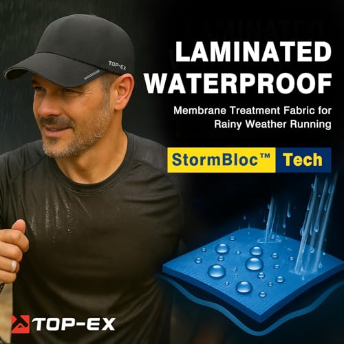 Oversized XL XXL Waterproof All Weather Performance Running Cap Recycled Unstructured Baseball Hat Urban Storm