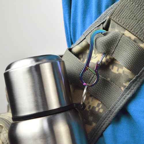 TONIFE Carabiner Clip 2-Pack, Stainless Steel Carabiner Keychain, Spring Snap Hook for Dog Leash and Key Ring