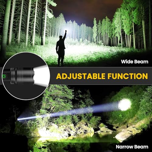 azamine Rechargeable Flashlights High Lumens, 99000LM Super Bright Flash Light with 6 Modes, Adjustable Powerful Handheld LED Flashlight for Home Camping