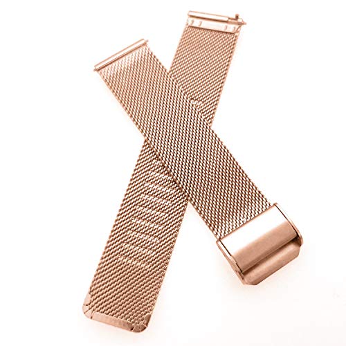 Abanen Rose Gold Stainless Steel Mesh Watch Band for Garmin Venu 2S & Venu 3S