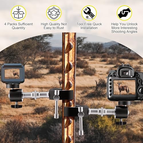 4-Pack T Post Trail Camera Mounts - Adjustable Aluminum Brackets for Surveillance - Variation of THIS listing 4