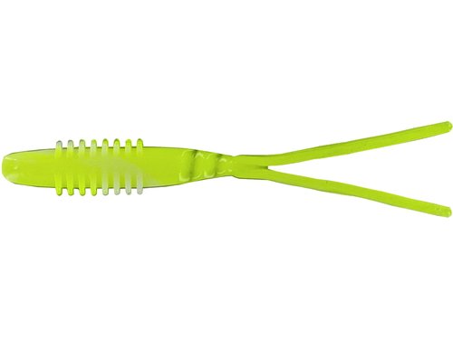 Big Bite Baits 4.25'' Kamikaze SWIMON Split Tail/Chartreuse/White Swirl (7 Pack)