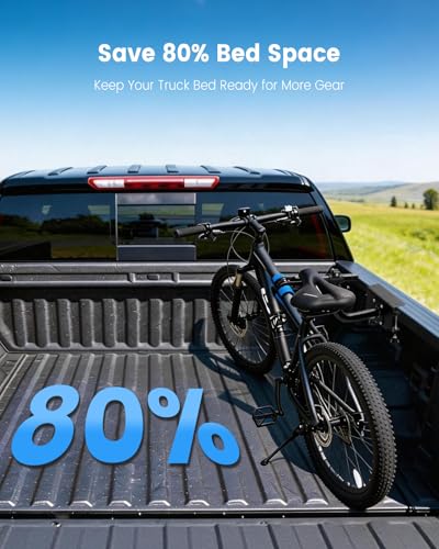 Adjustable Truck Bed Bike Rack for Pickup with 360° Swivel Clamp