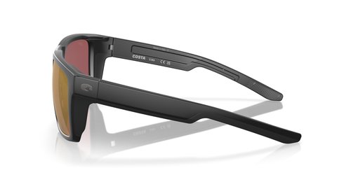 Costa Del Mar Lido Sunglasses, Matte Black/Gold Mirrored 580G, 57 mm