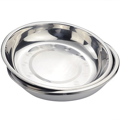 Stainless Steel Dinner Plates Set of 4 - Durable Eco-Friendly Flatware