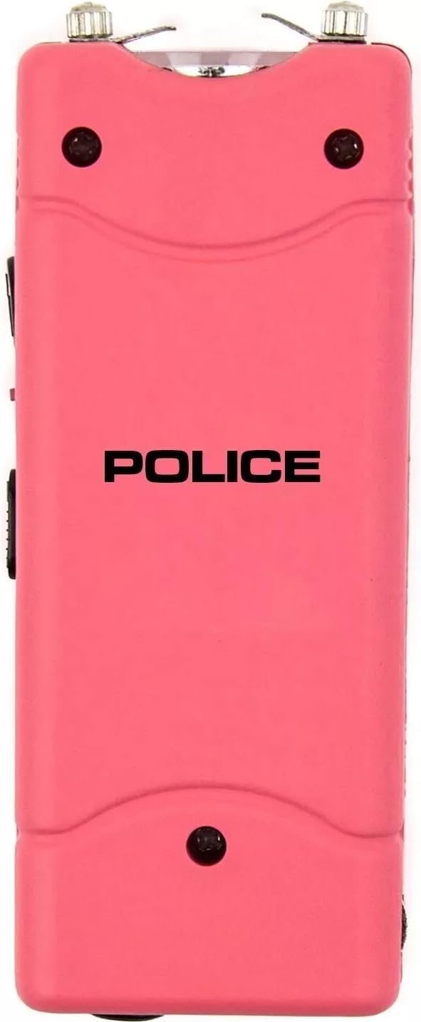 POLICE Stun Gun for Self Defense 801 – High Voltage Mini Rechargeable with LED Flashlight, Compact & Heavy Duty – Personal Security for Women & Men – Pink