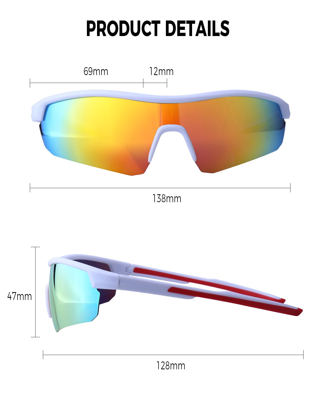 FIMOSON Kids Sunglasses Youth Baseball Sunglasses Polarized Sports Cycling Shades for Boys Girls Lightweight Frame UV400 Protection