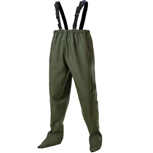 Pfeibk Fishing Waders for Men Waterproof, PVC Lightweight Waders without Boots, Mens Waders Fly Fishing Waders with Adjustable Shoulder Belt for Fishing & Farming, Elastic Waist for Most Size