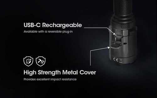 Nitecore SRT7i Tactical Flashlight, 3000 Lumen Long Throw USB-C Rechargeable with Stepless Brightness Adjustment and a Lumentac Organizer