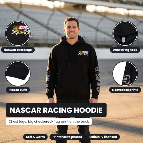 NASCAR Men's Hoodie with Sleeve Print - Dayton 500 Official Fan Gear - Medium