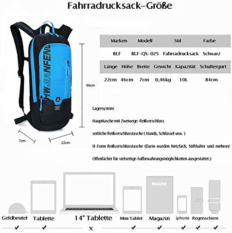 WINDCHASER Cycling Backpack, 10L Bicycle Backpack Waterproof Breathable Bag for Outdoor Travel Hiking Climbing Biking Running Skiing (Black)
